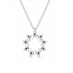 Azure Halo Sapphire Necklace