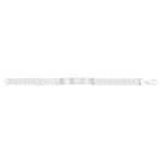 Sterling Silver Rhodium Plated Railroad Chain ID Bracelet