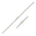 Sterling Silver Rhodium Plated Paperclip Anklet (2.50 mm)