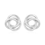 Polished Open Love Knot Earrings in Sterling Silver