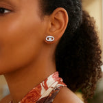 Sterling Silver Puffed Mariner Stud Earrings