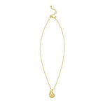 Sterling Silver Gold Plated Puffed Raindrop CZ Necklace
