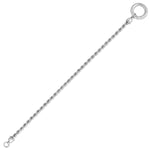 Sterling Silver Rhodium Plated Fancy Push Lock Rope Chain Bracelet (3.40 mm)
