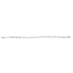 Sterling Silver Rhodium Plated Pearl Bead Bracelet