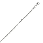 Sterling Silver Rhodium Plated Sparkle Anklet