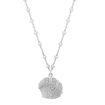 Sterling Silver Rhodium Plated Sea Shell Necklace