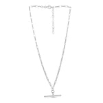 Sterling Silver Rhodium Plated Toggle Link Necklace