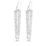 Sterling Silver Multi Strand Chain Drop Chandelier Earrings
