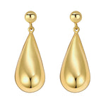 Sterling Silver Yellow Gold Plated Puffed Teardrop Dangle Earrings