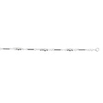 Sterling Silver Anklet with Polished Bars and Beads