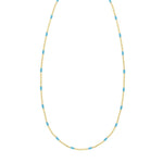 Sterling Silver Gold Plated Blue Enamel Beaded Necklace