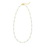 Sterling Silver Gold Plated Blue Enamel Beaded Necklace