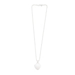 Sterling Silver Rhodium Plated Heart Charm Necklace