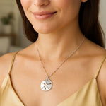 Sterling Silver Rhodium Plated Sand Dollar Necklace