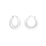 Sterling Silver Medium Graduated Hoop Earrings