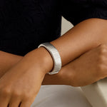 Sterling Silver Rhodium Plated Extra Thick Tubogas Bracelet (18.00 mm)
