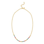 Sterling Silver Gold Plated Rainbow CZ Necklace