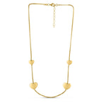 Sterling Silver Gold Plated Hearts Station Necklace