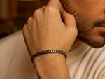Sterling Silver Gunmetal Finish Franco Link Bracelet (4.60 mm)