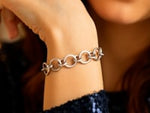 Sterling Silver Rhodium Plated Round Link Bracelet